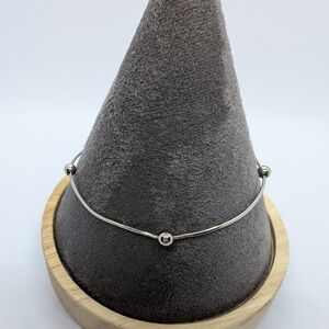 Cute Dainty 925 Silver Bracelet With 3 Small Balls